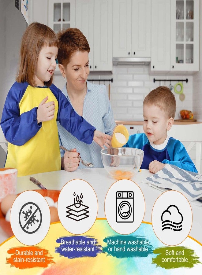 Tskcos Kids Toddlers Art Smock 2 Pack, Waterproof Child Painting Apron with Long Sleeve & Pockets, Children Artist Smock for Kids Age 2-8 Painting, Crafting, Cooking - Image 5
